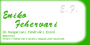 eniko fehervari business card